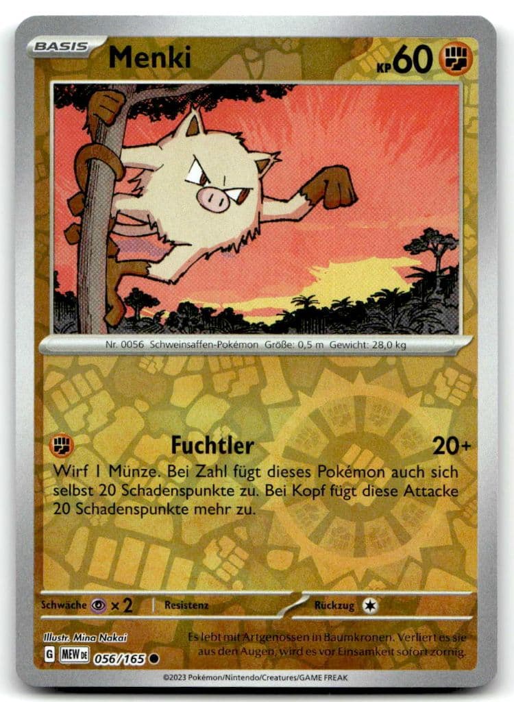 Menki 056/165 Karmesin & Purpur – 151 trading card