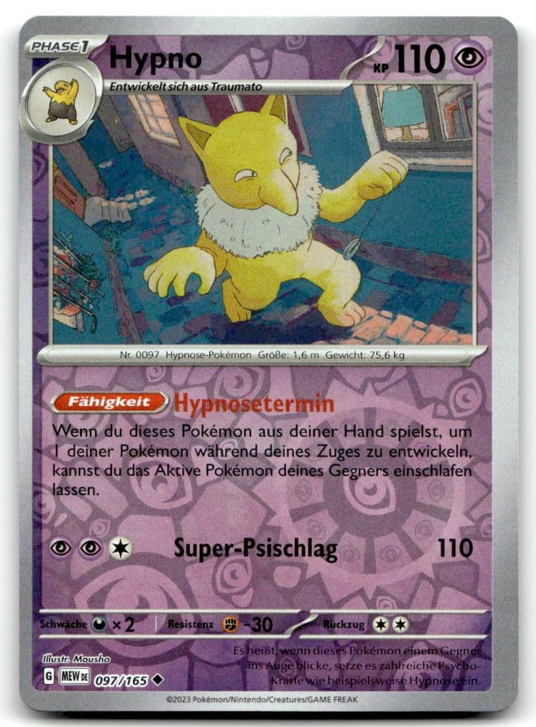 Hypno 097/165 Karmesin & Purpur—151 trading card