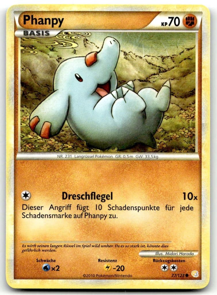 Phanpy 77/123 HeartGold & SoulSilver trading card