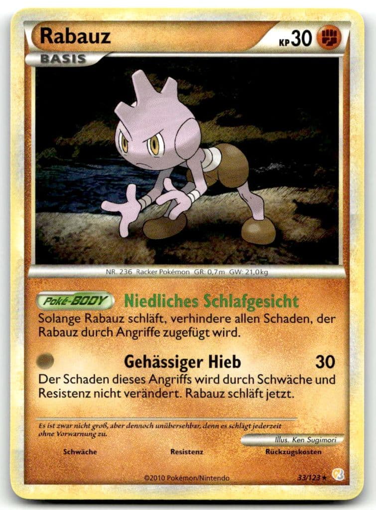 Rabauz 33/123 HeartGold & SoulSilver trading card
