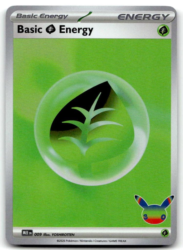 Basic Grass Energy 009 Unknown (30th Anniversary-marked card) trading card