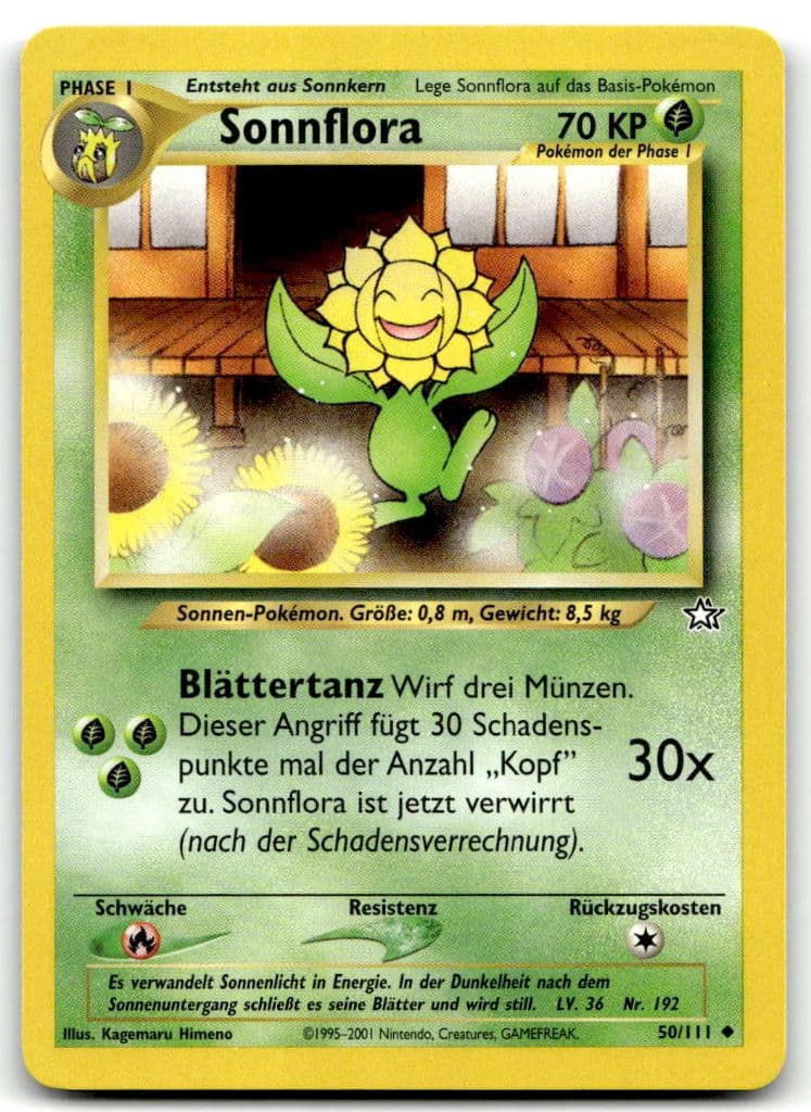 Sonnflora 50/111 Neo Genesis trading card