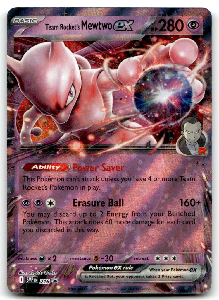 Team Rocket's Mewtwo ex 216 Scarlet & Violet Black Star Promos trading card