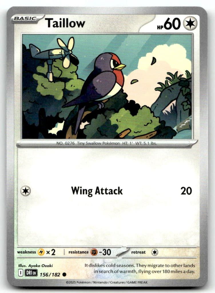 Taillow 156/182 Destined Rivals trading card