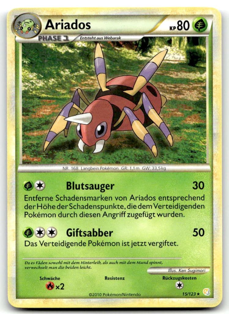 Ariados 15/123 HeartGold & SoulSilver trading card