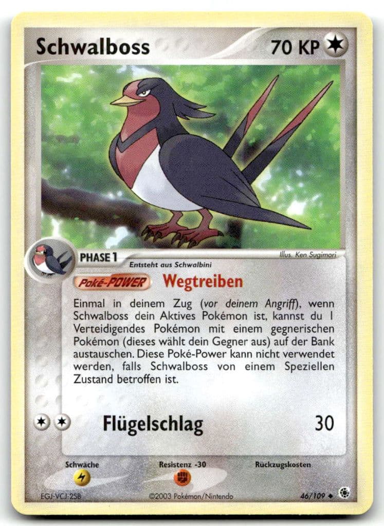Schwalboss 46/109 EX Rubin & Saphir trading card