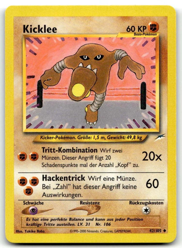 Kicklee 42/105 Neo Destiny trading card