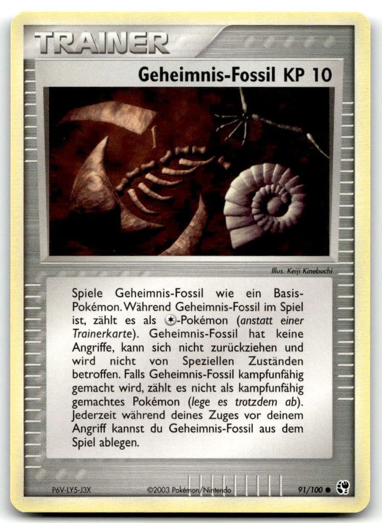 Geheimnis-Fossil 91/100 Aquapolis trading card