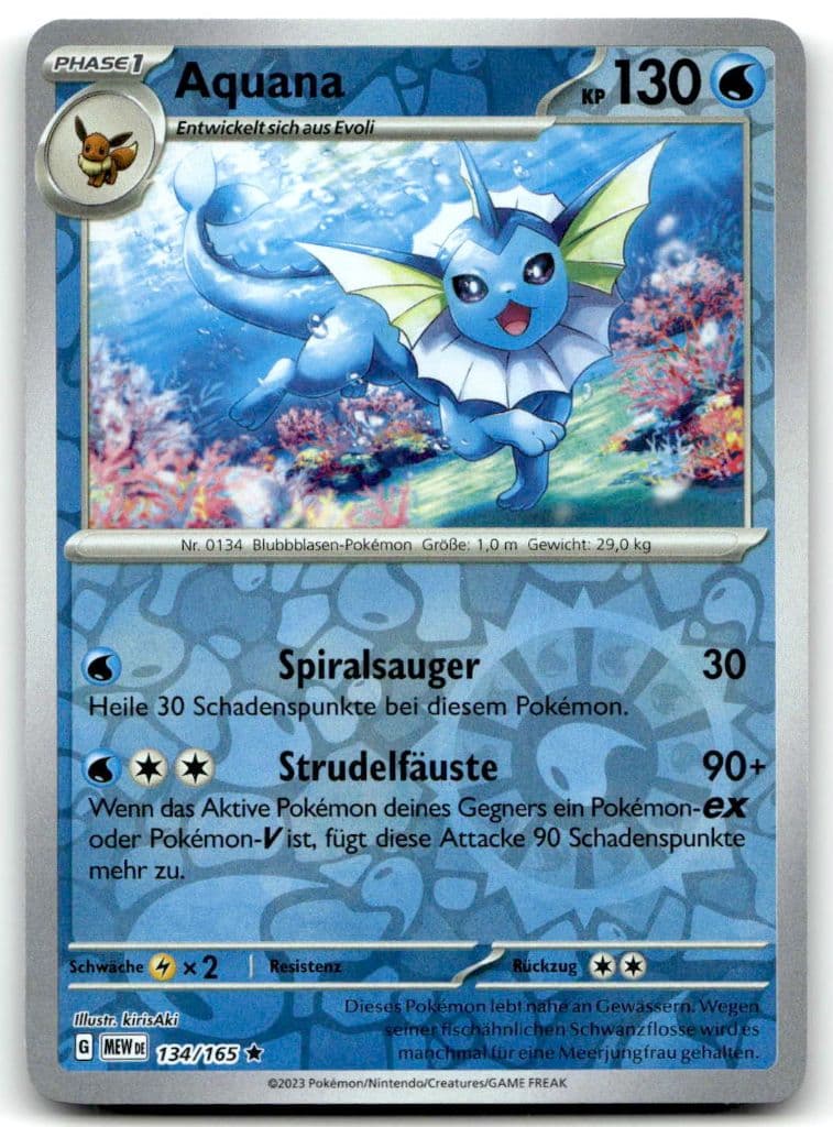 Aquana 134/165 Karmesin & Purpur – 151 trading card