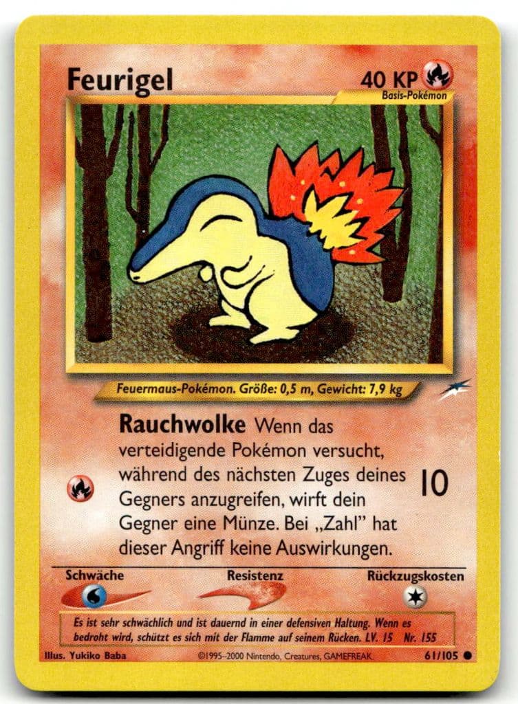Feurigel 61/105 Neo Genesis trading card