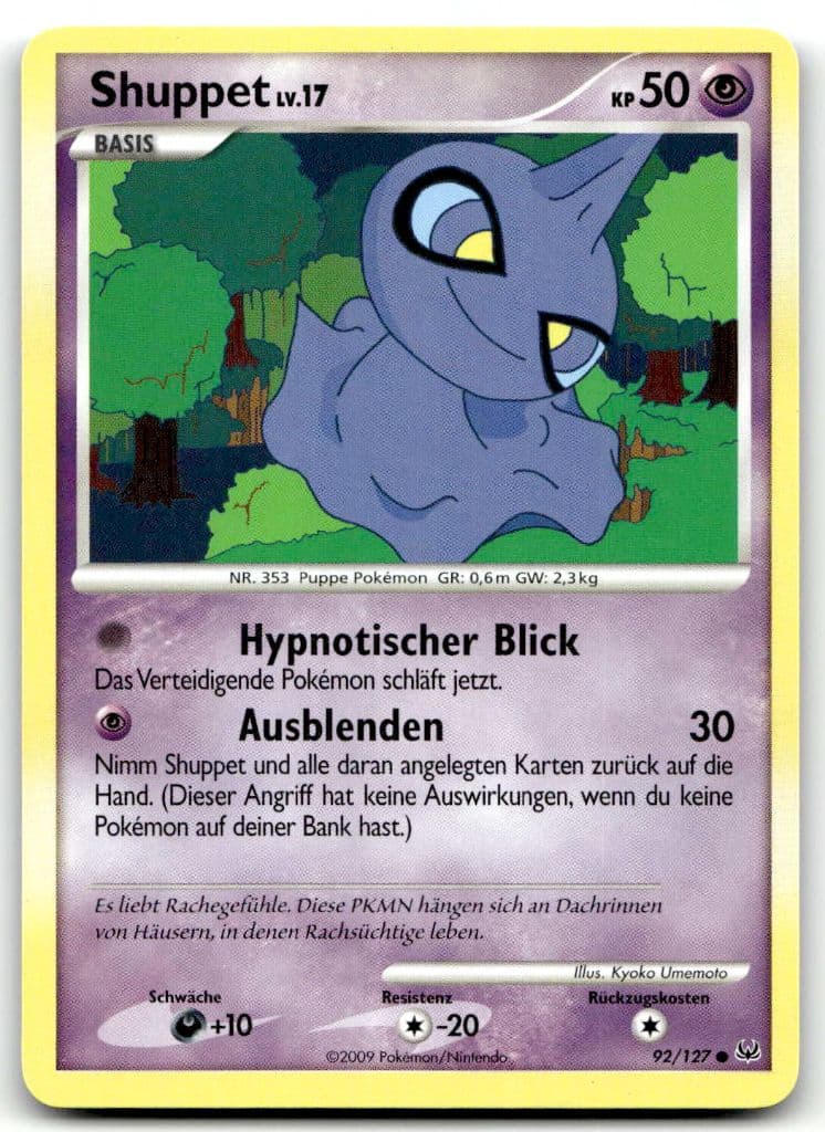 Shuppet 92/127 Platin trading card