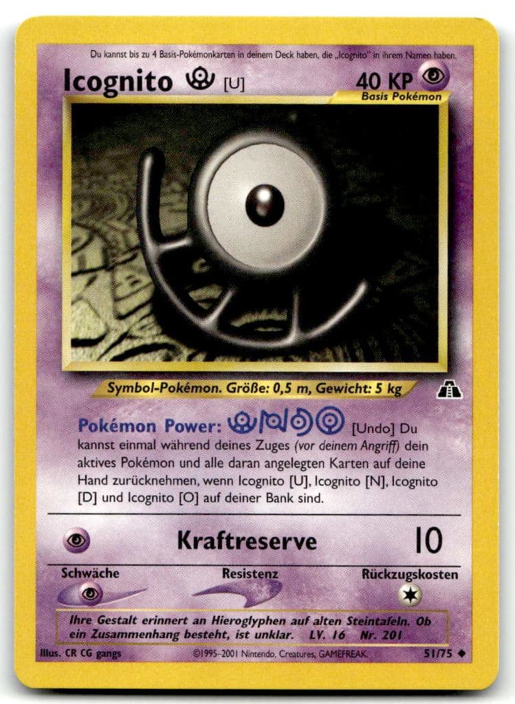 Icognito [U] 51/75 Neo Discovery trading card