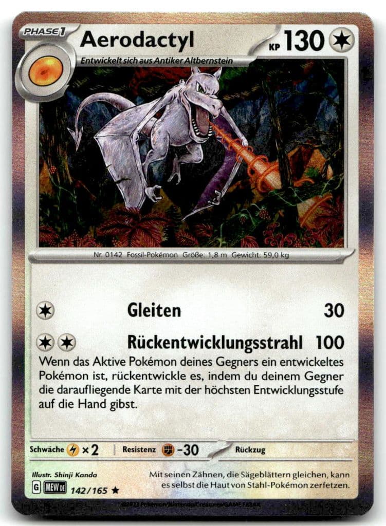 Aerodactyl 142/165 Karmesin & Purpur – 151 trading card