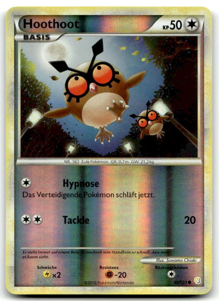 Hoothoot 68/123 HeartGold & SoulSilver trading card