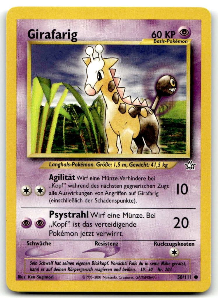 Girafarig 58/111 Neo Genesis trading card