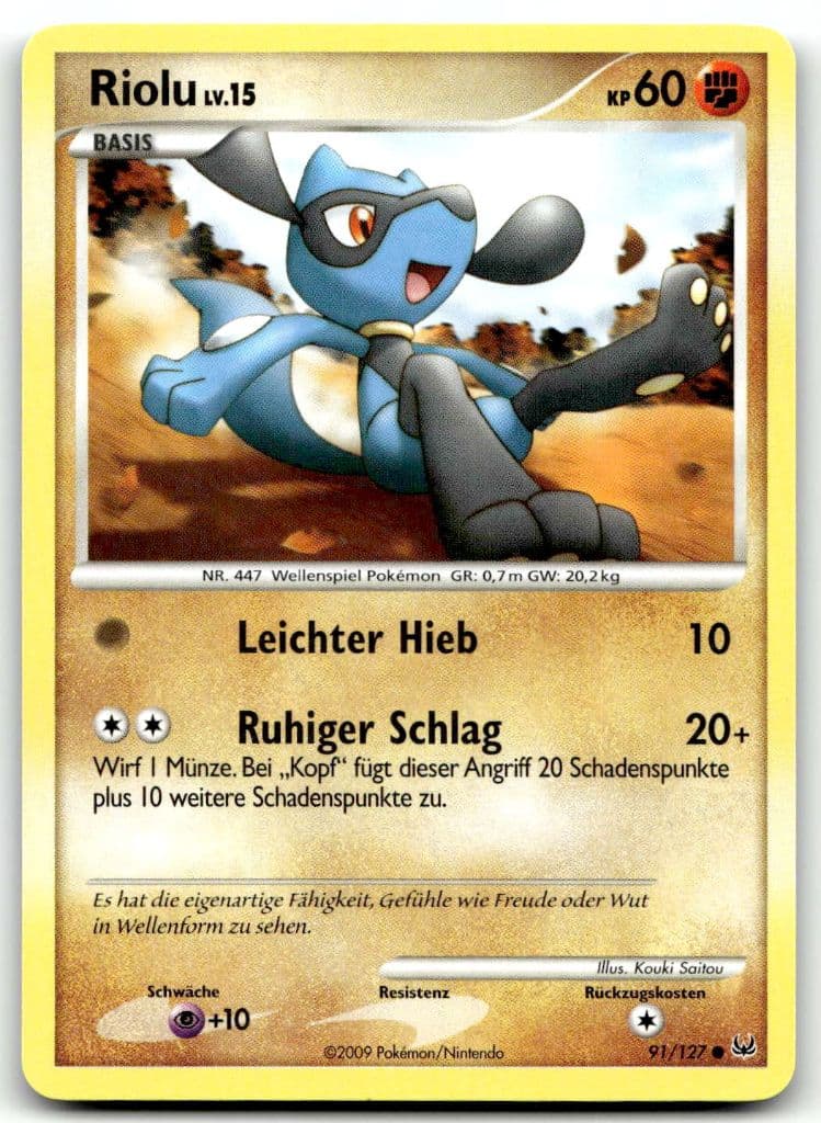 Riolu 91/127 Platin trading card