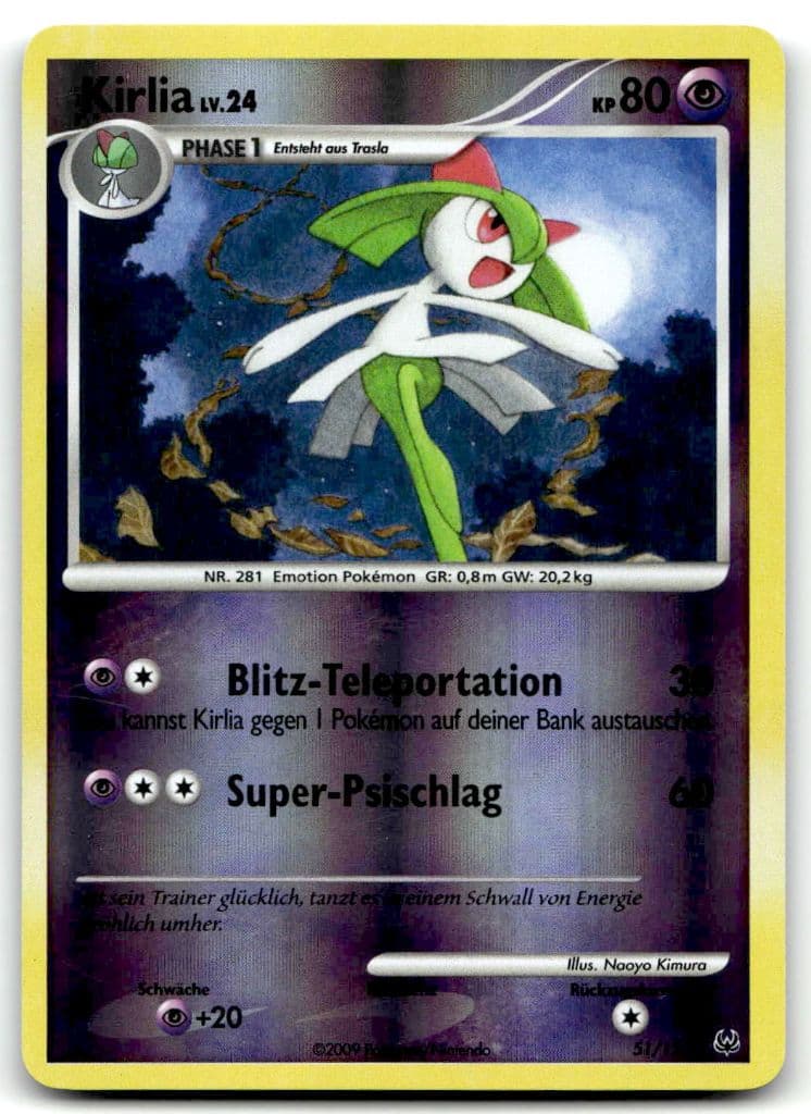 Kirlia 51/99 Platinum—Arceus trading card