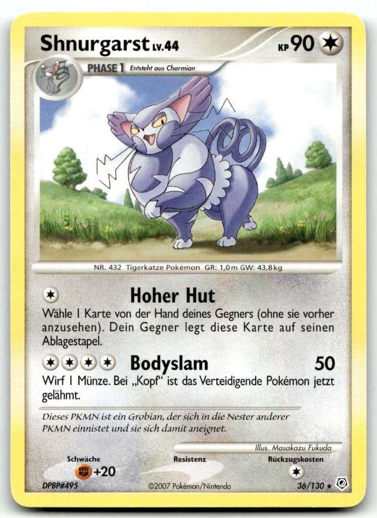 Shnurgarst 36/130 Diamond & Pearl trading card