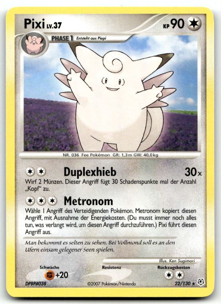 Pixi LV.37 22/130 Diamond & Pearl trading card