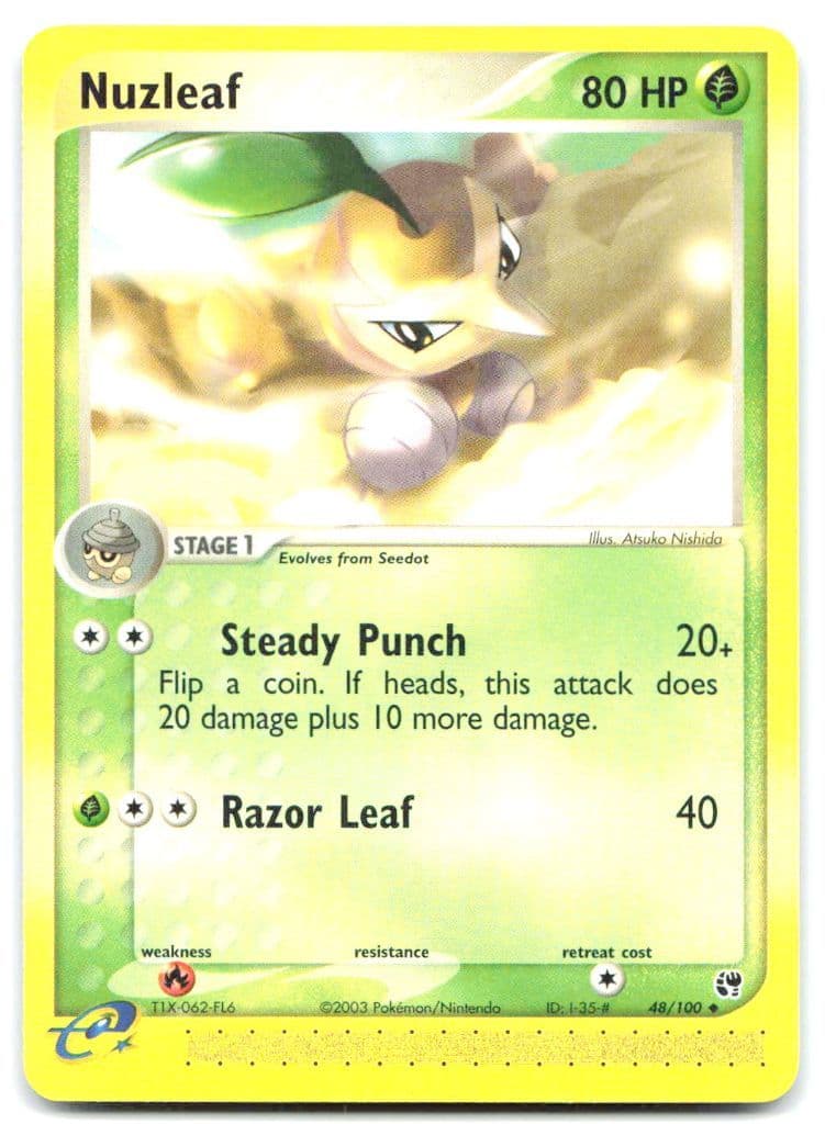 Nuzleaf 48/100 EX Sandstorm trading card