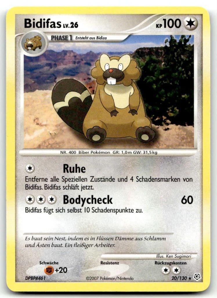 Bidifas 20/130 Diamond & Pearl trading card