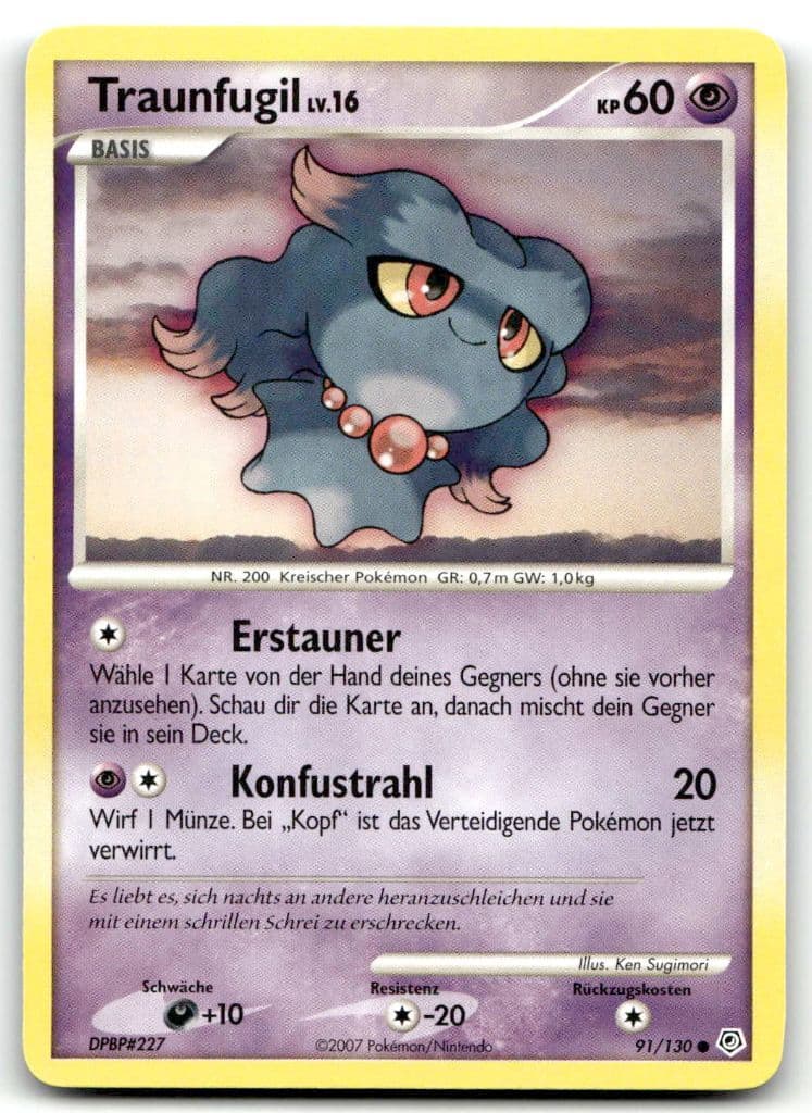 Traunfugil LV.16 91/130 Diamond & Pearl trading card