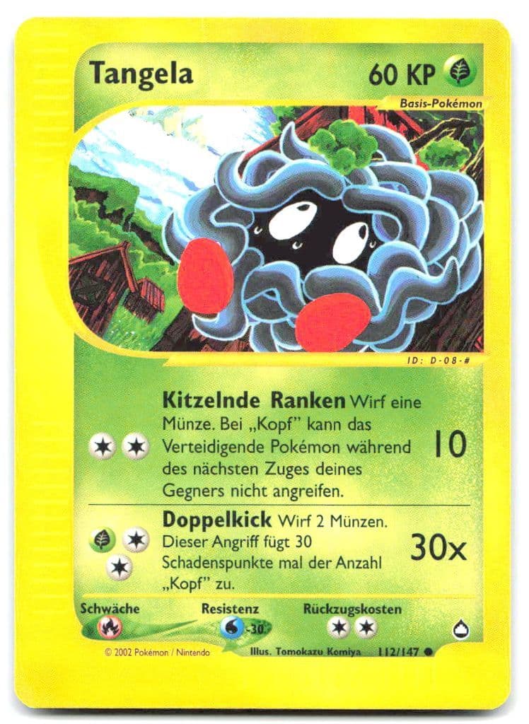 Tangela 112/147 Aquapolis trading card