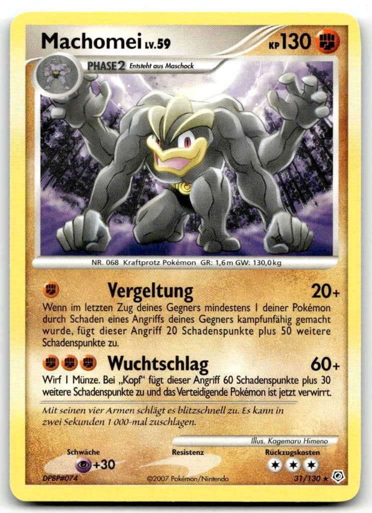 Machomei LV.59 31/130 Diamond & Pearl trading card