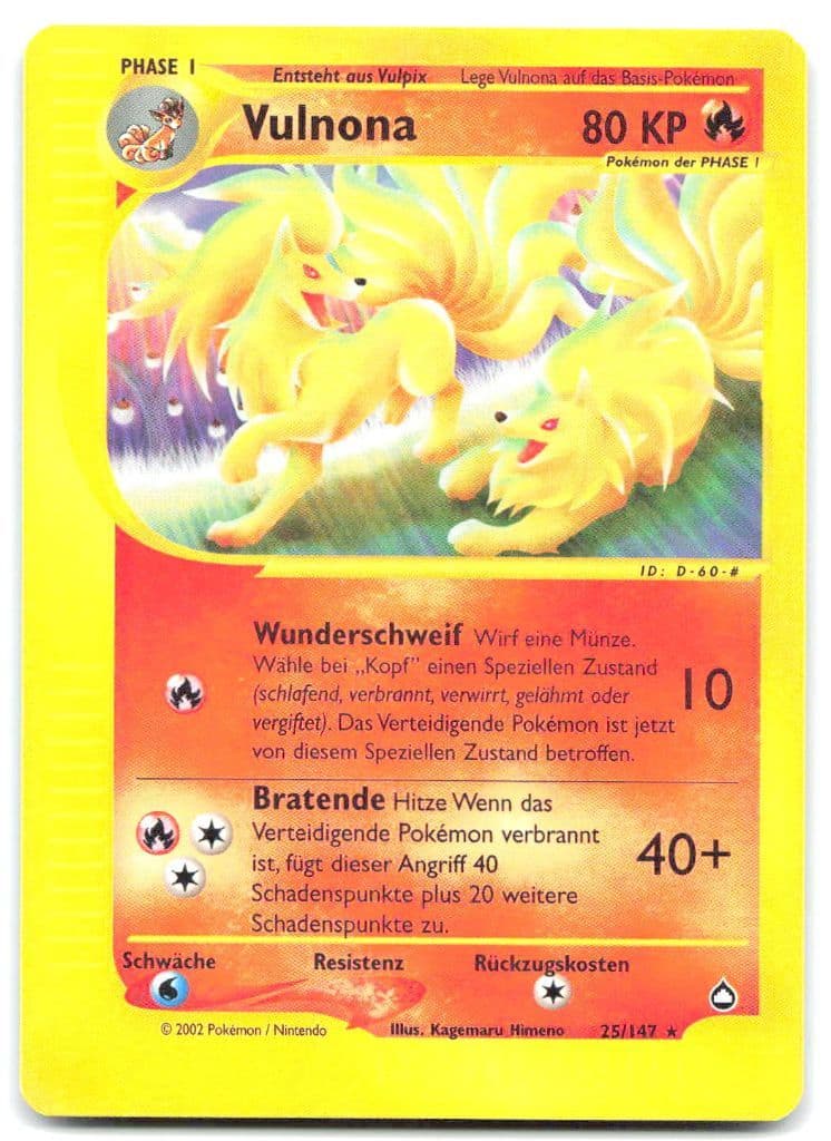Vulnona 25/147 Aquapolis trading card