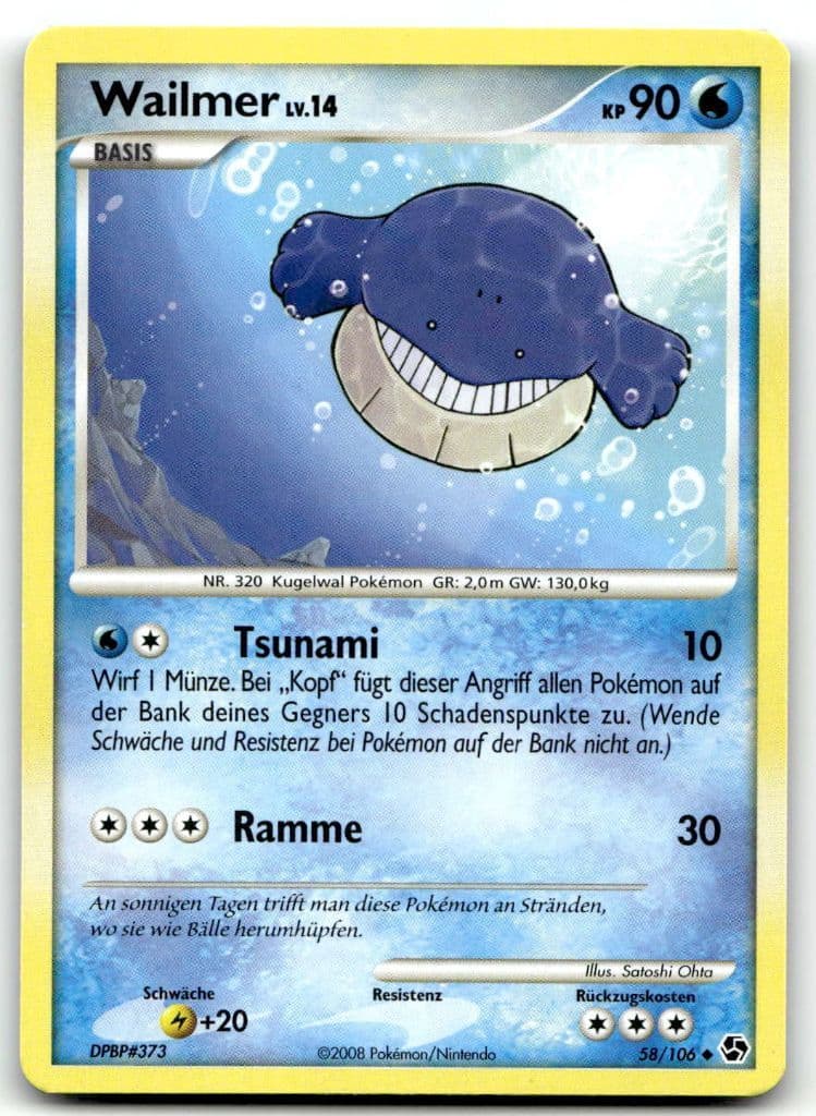 Wailmer 58/106 Great Encounters trading card