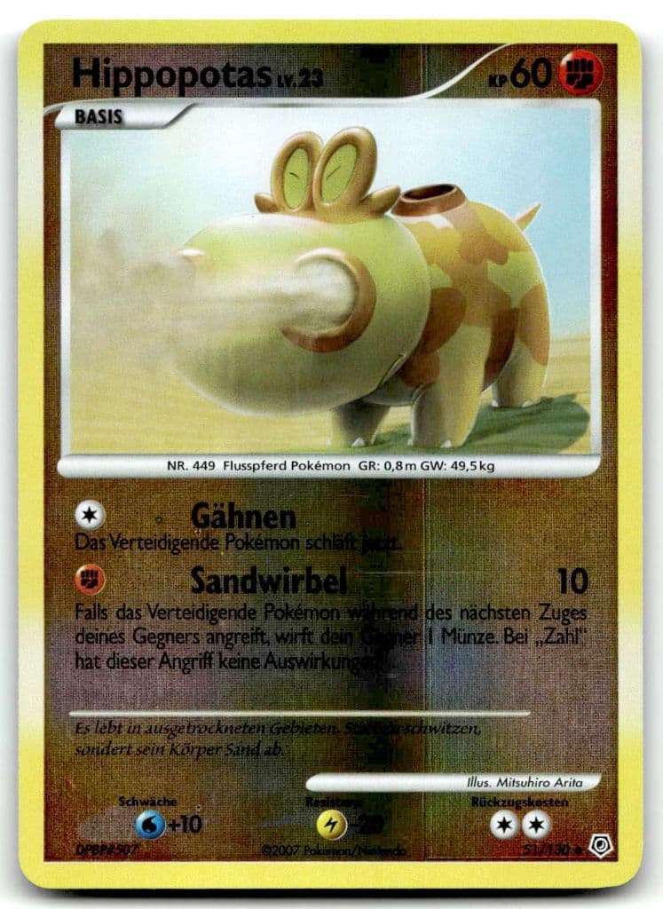 Hippopotas 51/130 Diamond & Pearl trading card