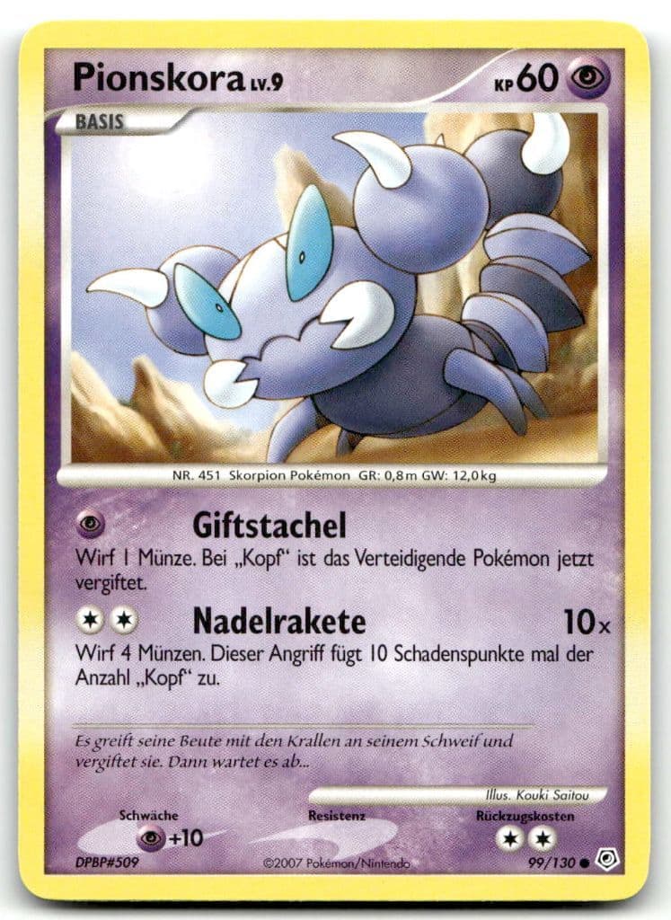 Pionskora 99/130 Diamond & Pearl trading card