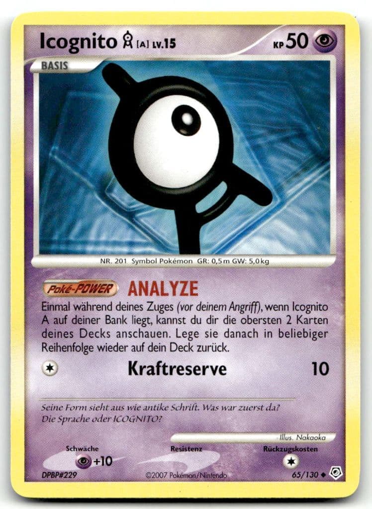 Icognito A 65/130 Diamond & Pearl trading card