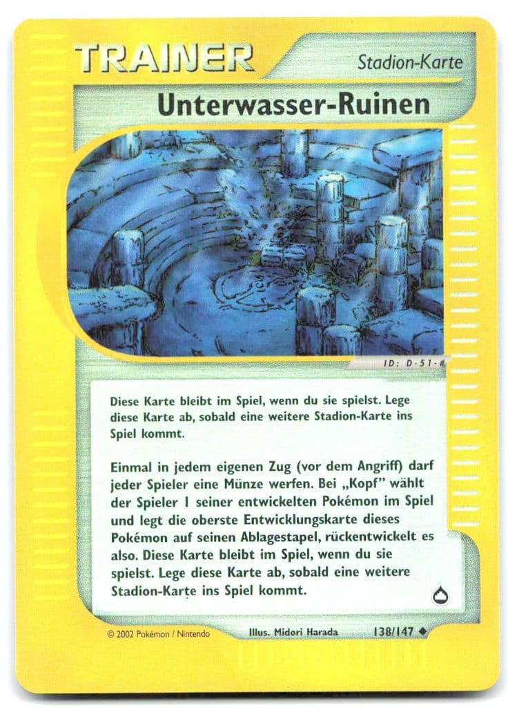 Unterwasser-Ruinen 138/147 Aquapolis trading card