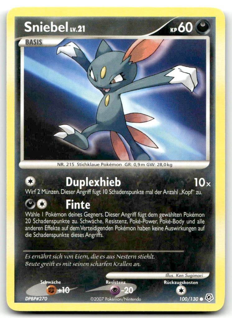 Sniebel 100/130 Diamond & Pearl trading card