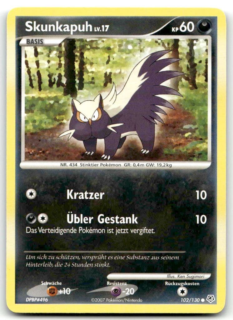 Skunkapuh 102/130 Diamond & Pearl trading card