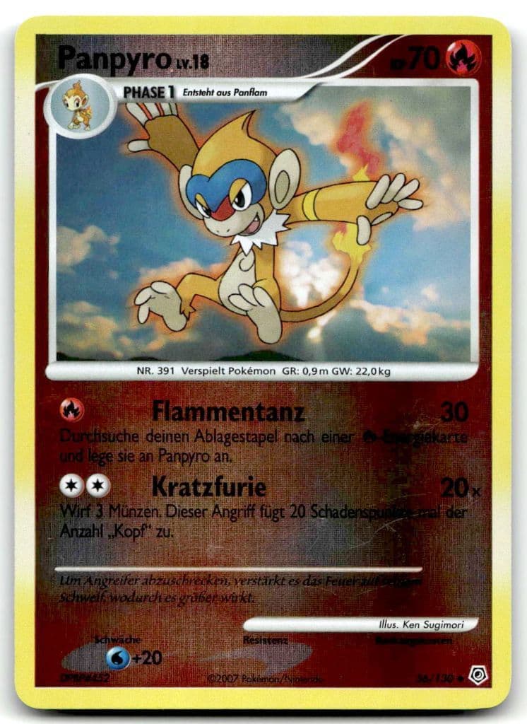 Panpyro LV.18 56/130 Diamant & Perl trading card