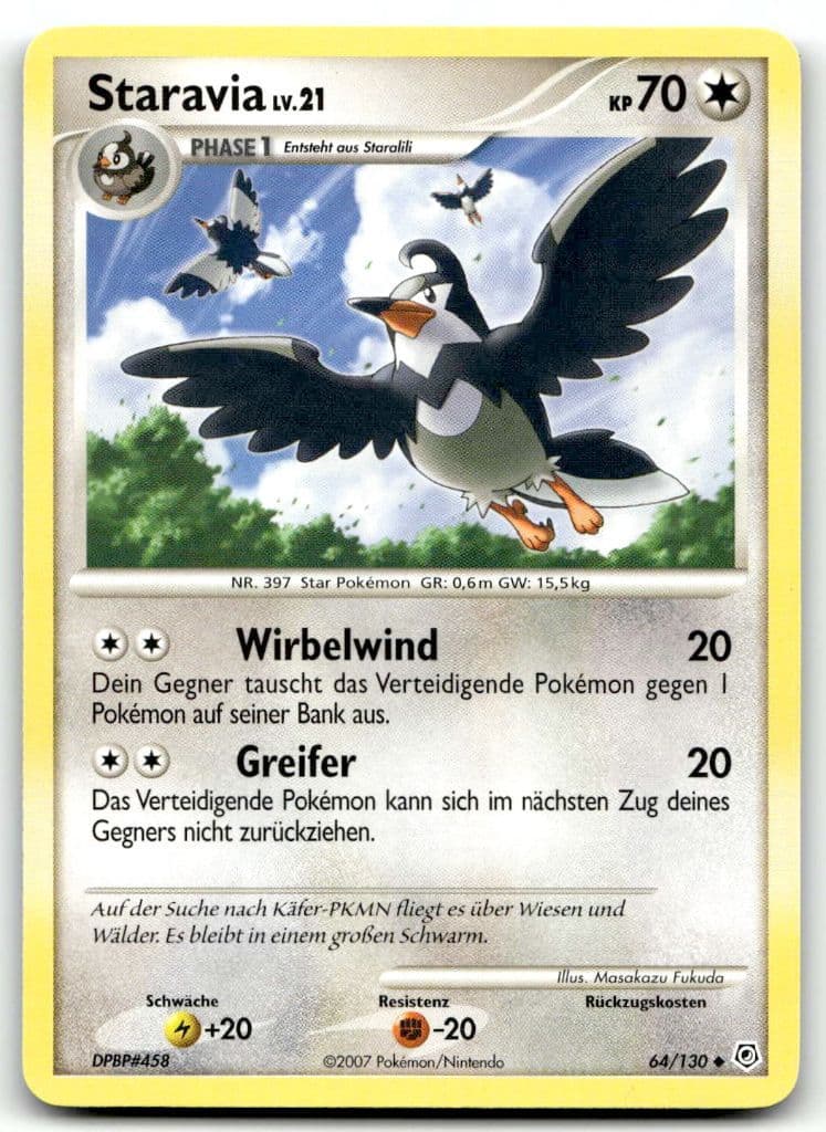 Staravia LV.21 64/130 Diamond & Pearl trading card