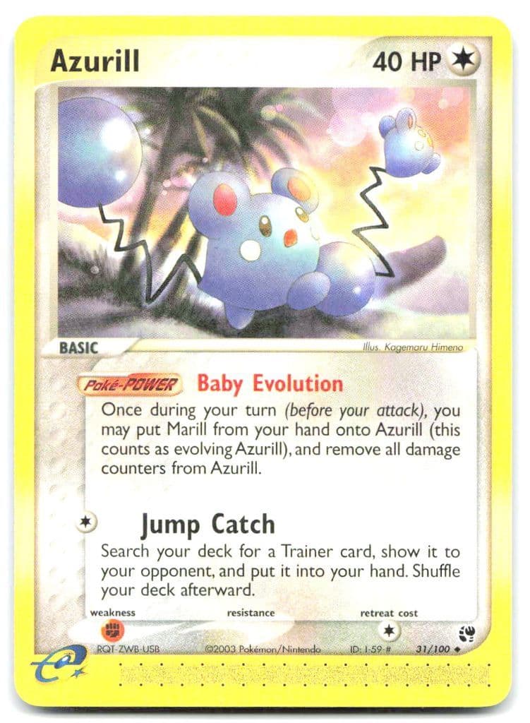 Azurill 31/100 EX Sandstorm trading card
