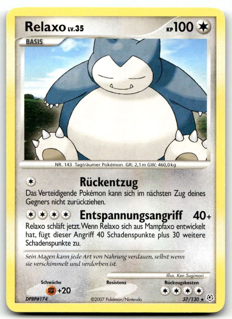 Relaxo 37/130 Diamond & Pearl trading card