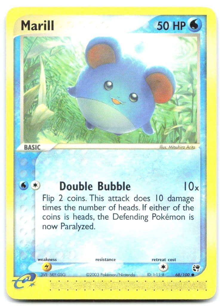 Marill 68/100 EX Sandstorm trading card