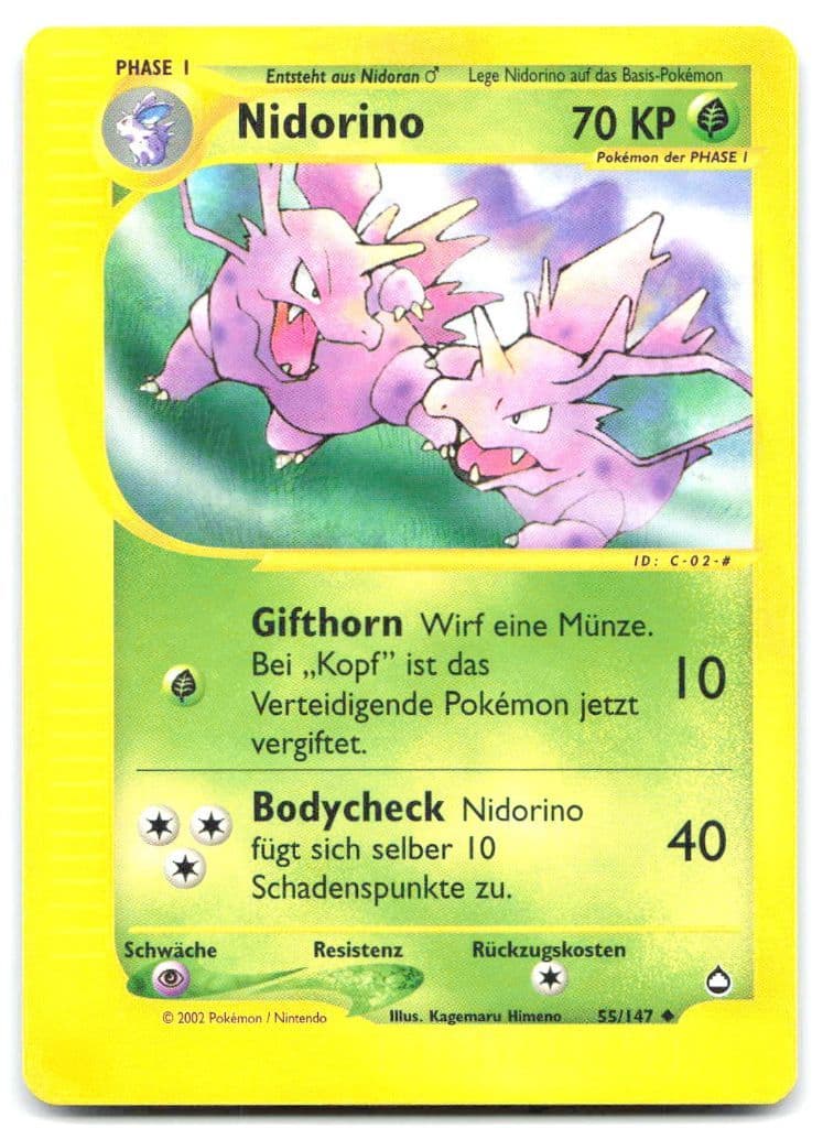 Nidorino 55/147 Expedition Base Set trading card