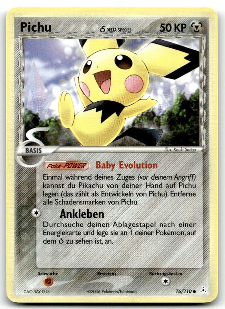 Pichu 76/110 EX Holon Phantoms trading card