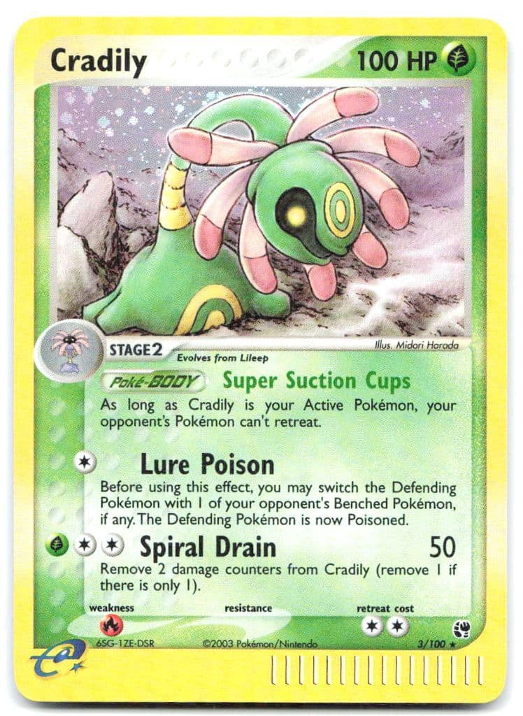 Cradily 3/100 EX Sandstorm trading card