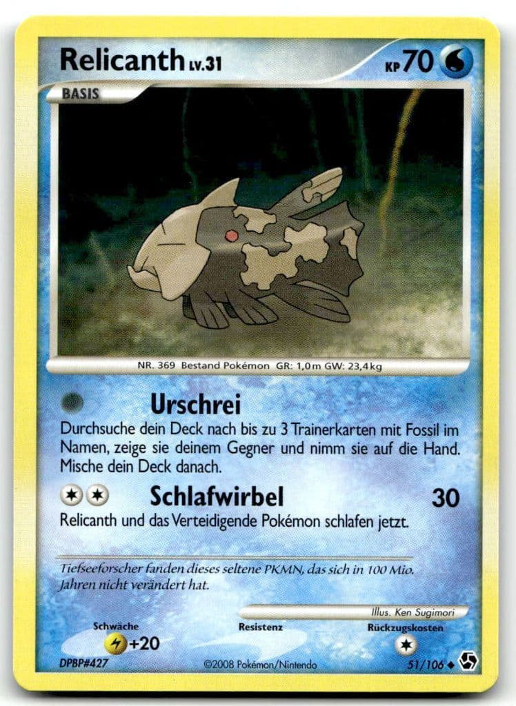 Relicanth 51/106 Great Encounters trading card