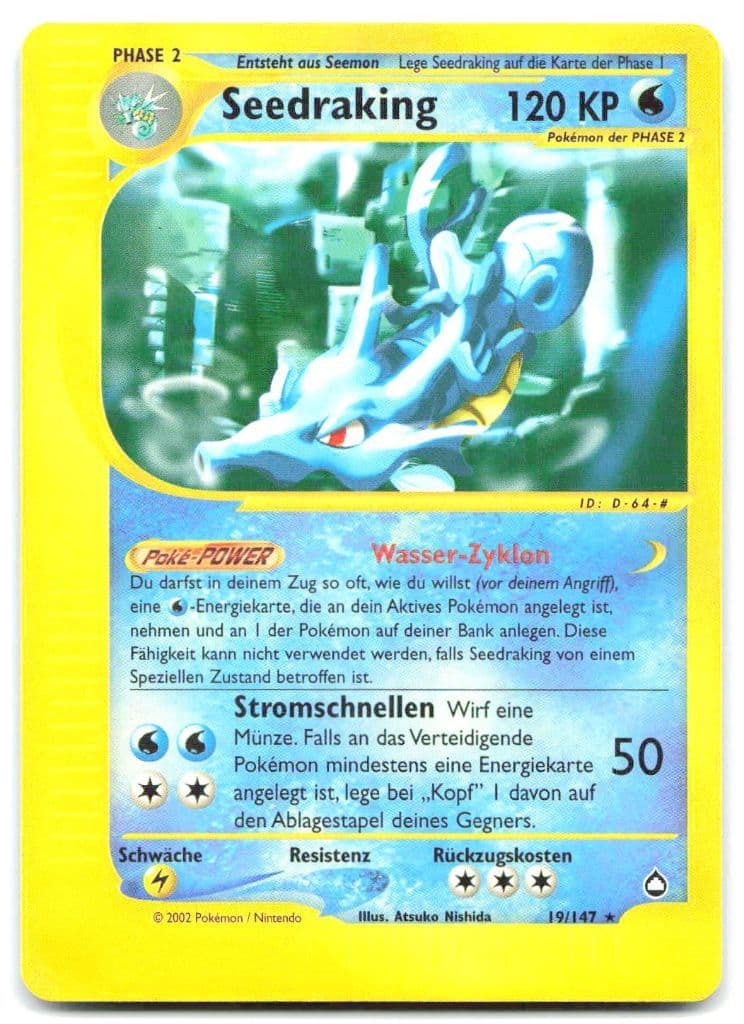 Seedraking 19/147 Aquapolis trading card