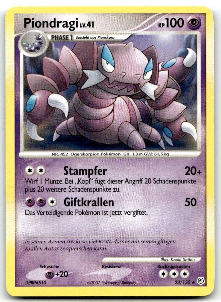Piondragi LV.41 23/130 Diamond & Pearl trading card