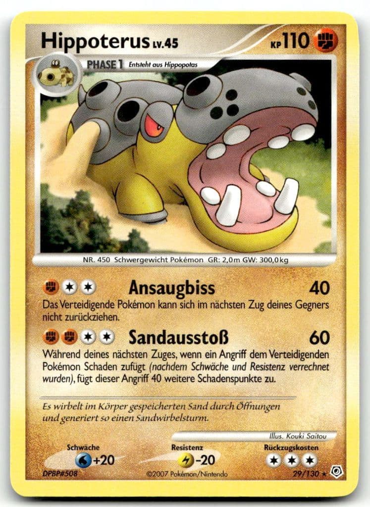 Hippoterus 29/130 Diamond & Pearl trading card