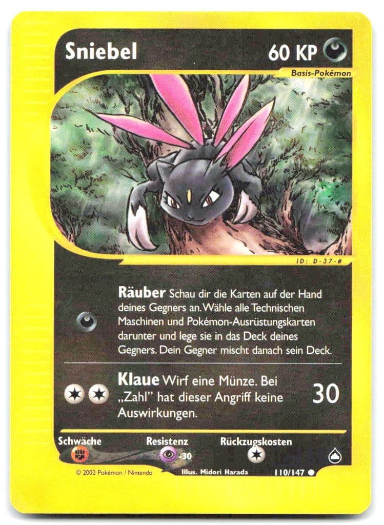 Sniebel 110/147 Aquapolis trading card