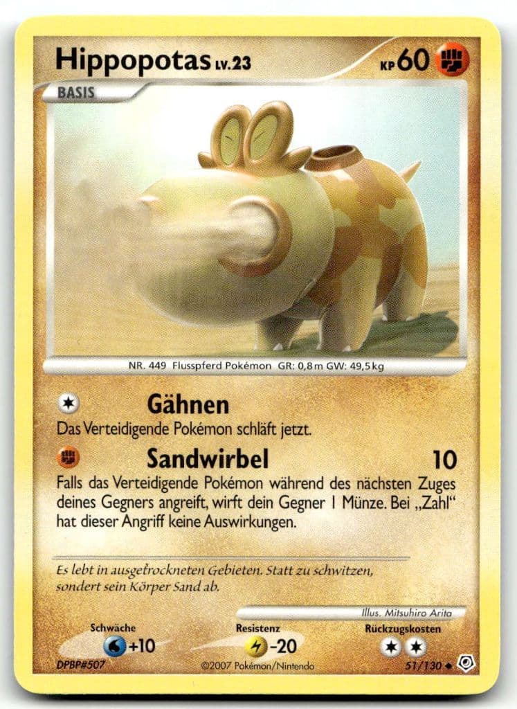 Hippopotas 51/130 Diamond & Pearl trading card